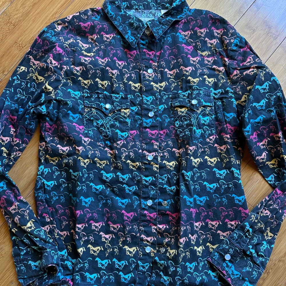 Girls Panhandle Colorful Horse Print